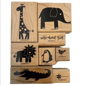 Stampin' Up! Wild about You 8 pc Wood Mount Stamp Set